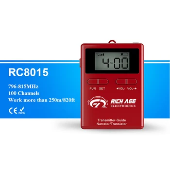 Richitek audio wireless tour guide system with lcd screen for travel agency