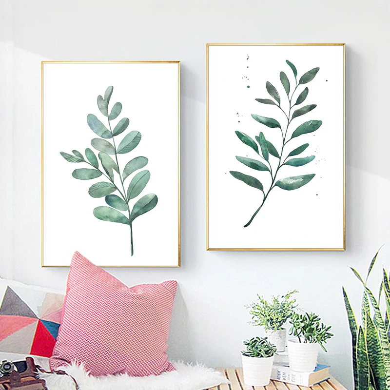 

painting by numbers art paint by number Hand-painted literary fresh green plant home corridor decorative painting