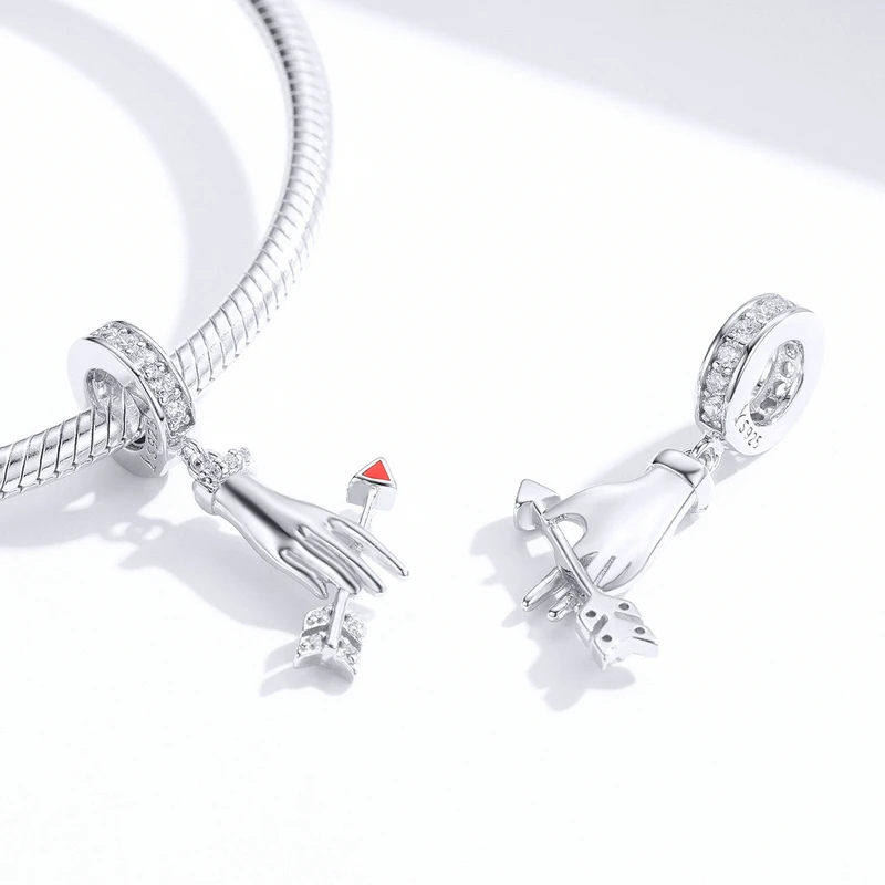 MOWIMO 925 пробы Серебряная Стрела любви, очаровательные, подходят к оригиналу Pandora, браслет с подвеской бусины Свадебные Модные украшения BKC1375