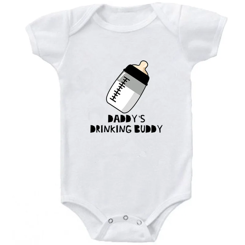 Милый Daddy's Drink Buddy, боди для новорожденных мальчиков и девочек, белая хлопковая одежда для девочек, Daddys Одежда для новорожденных, для детей от 0 до 18 месяцев - Цвет: Белый