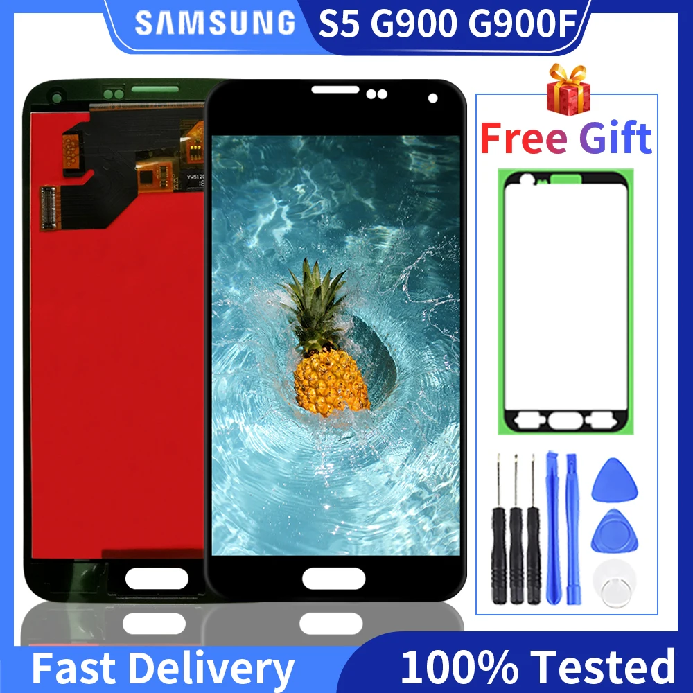 

100% tested TFT For Samsung Galaxy S5 Display Touch Screen Digitizer Assembly for S5 G900 G900F G900A G900M G901F LCD With Gift