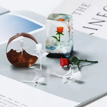 

DIY 3D Mini Rose Shape Epoxy Molds Silicone UV Resin Mold Crafts Jewelry Making