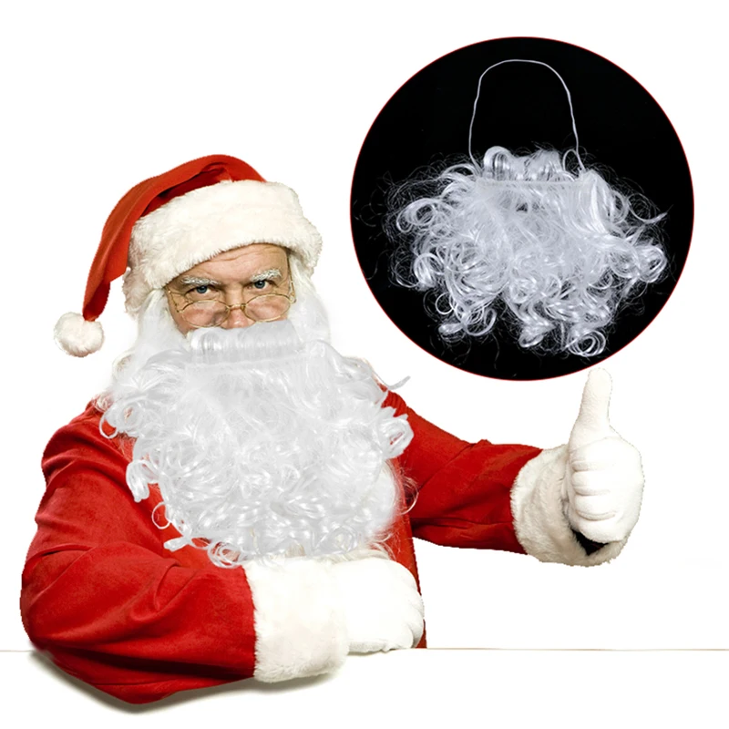 

1pcs Christmas Cosplay Accessories Wig Beard Santa Claus White Beard Adult Children Realistic Costume Makeup Props Cosplay