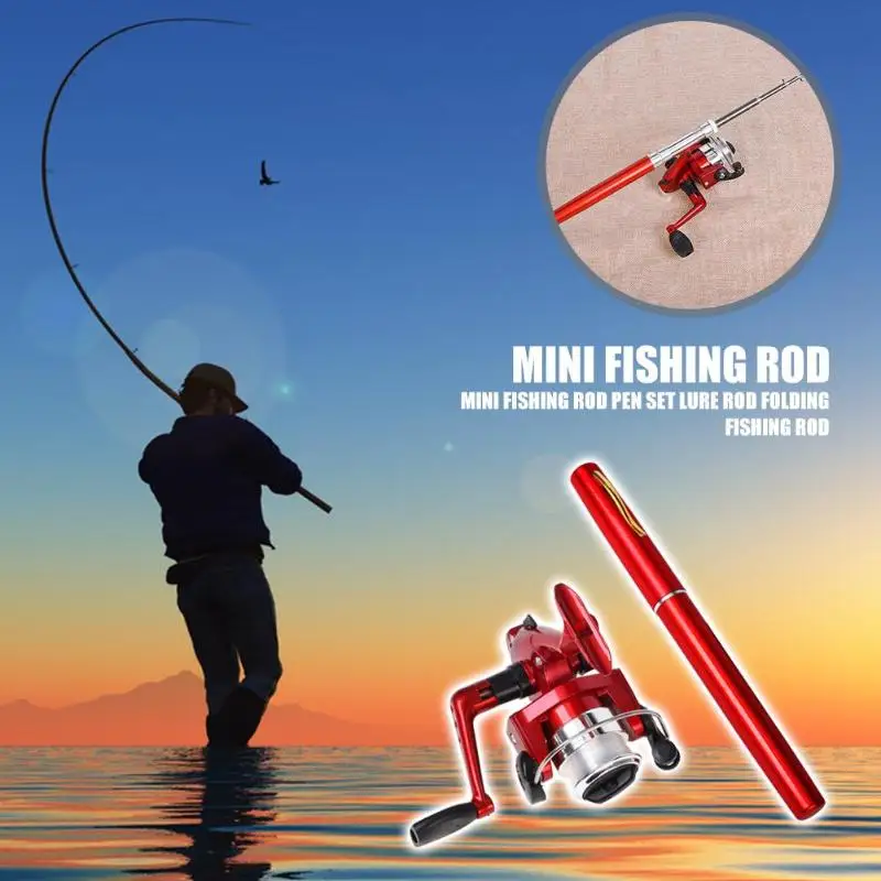 Durable Rod Combo Classic Delicate Telescopic Mini Pen Shaped Fishing Pole Rod with Reel Ice River Fishing Tackle
