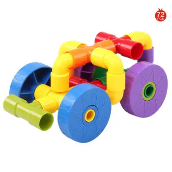 

72pcs Plastic Pipe Plug Supporting Construction Education Toy Assembly Educational Kids Toys Great Gift For Children