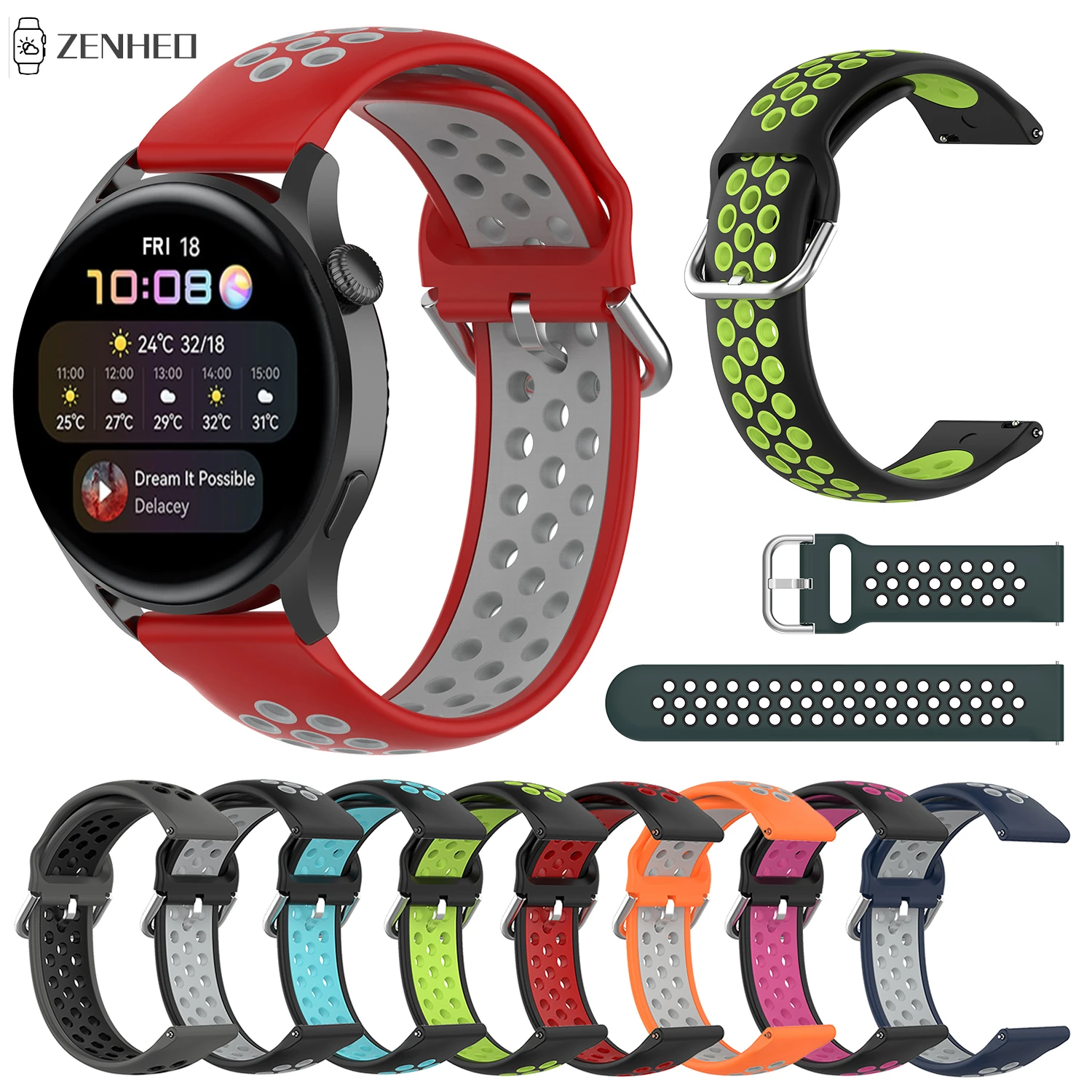For Huawei Watch 3 Silicone Strap Replacement 22mm Sports Watchband for Huawei  Watch 3 Pro Smart Watch Band|Watchbands| - AliExpress