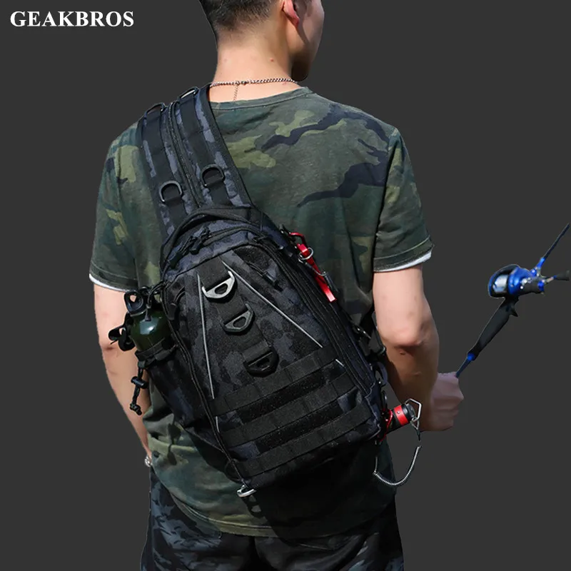 

Portable Fishing Tackle Bag Fish Bait Storage Tactical Backpack Waterproof Outdoor Sports Climbing Hunting Pack Shoulder Bag