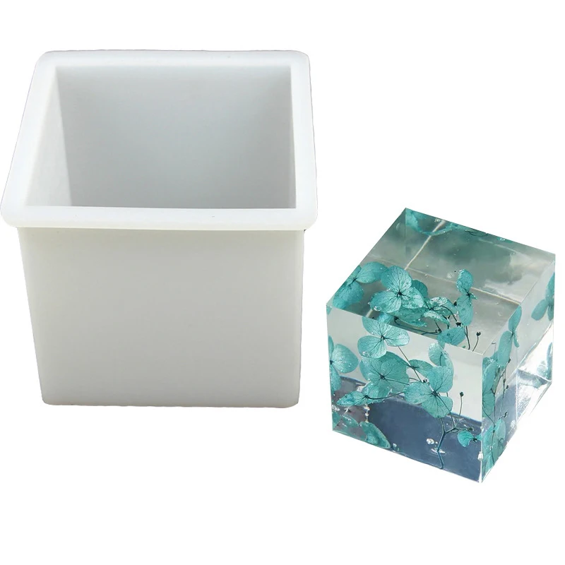New 1pc White DIY Resin Epoxy Mold Silicone Mold 10*10cm Square Cube Mold 6