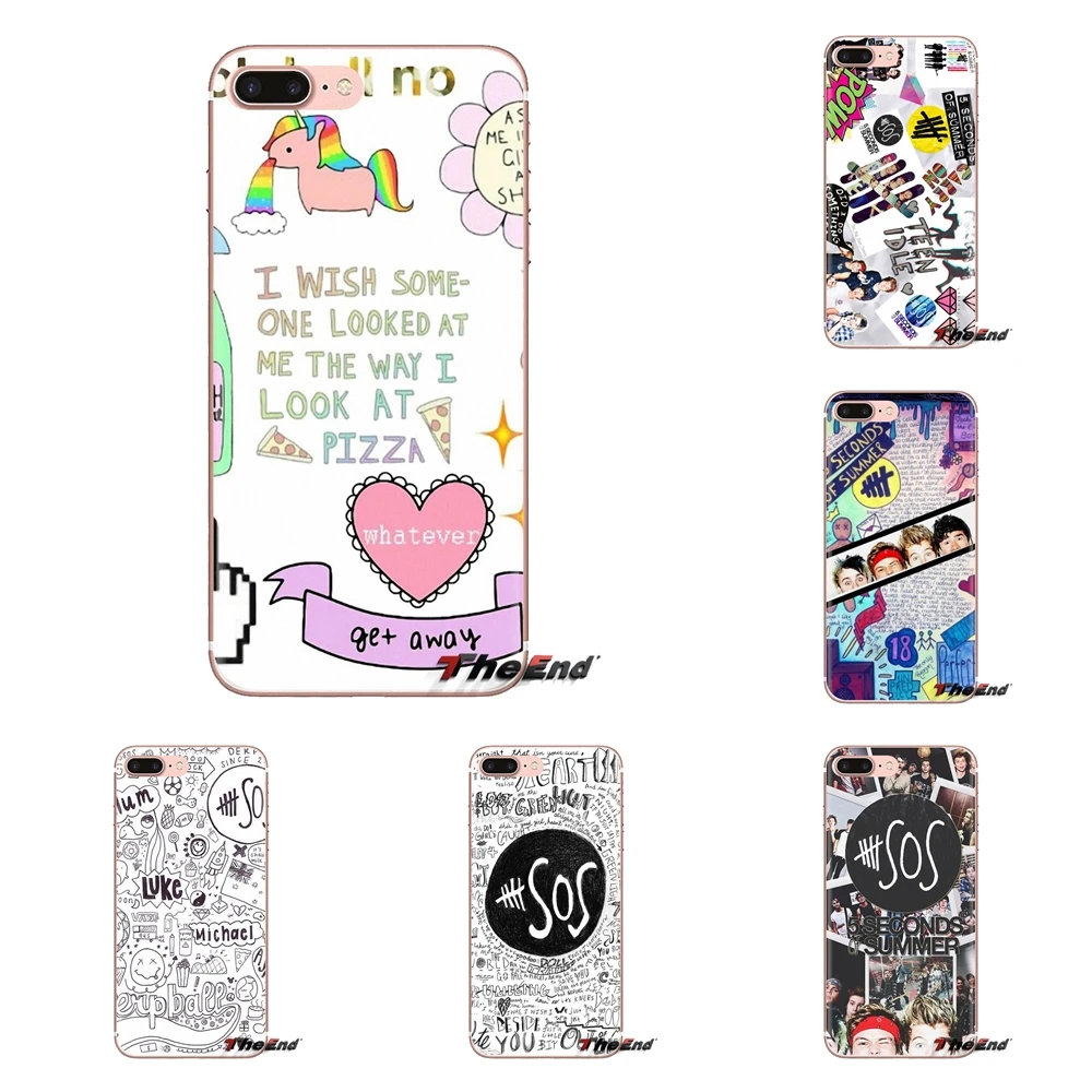 Soft Cover Bag For Sony Xperia Z Z1 Z2 Z3 Z5 compact M2 M4 M5 E3 T3 XA Aqua LG G4 G5 G3 G2 Mini 5sos collage 5 Seconds of Summer |