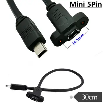 

mini USB 5 Pin female socket panel mount to mini 5P male plug Cable adapter 0.3m