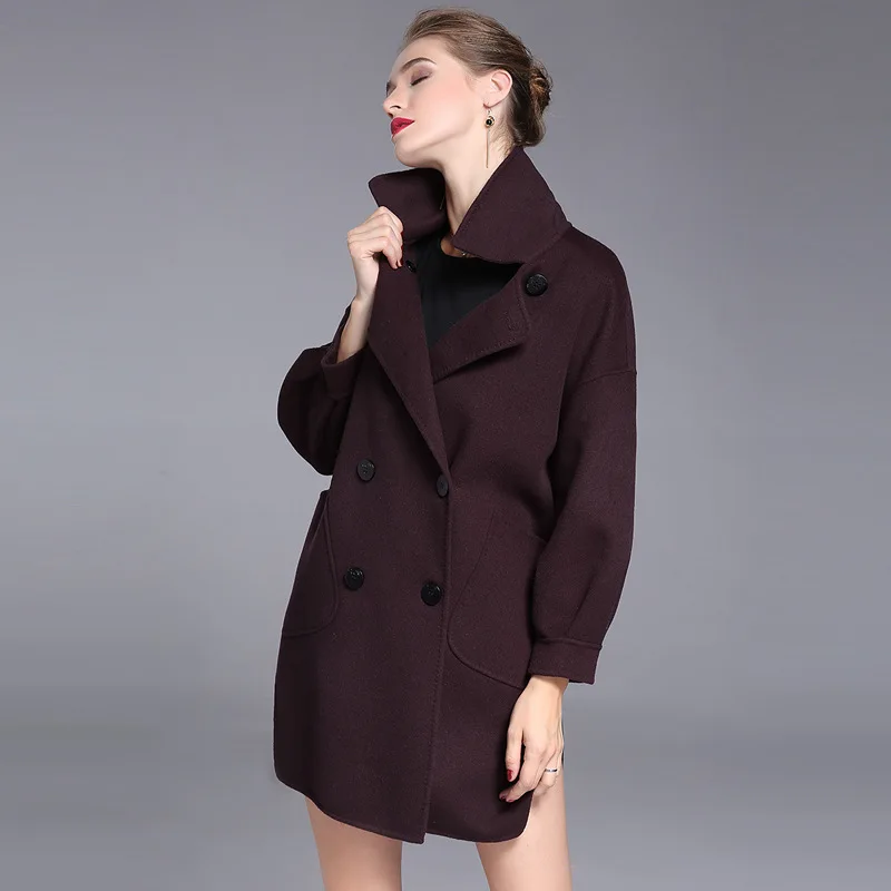 

and winter new style woolen coat, female European and American high-end slim slim, double faced cashmere coat coat.