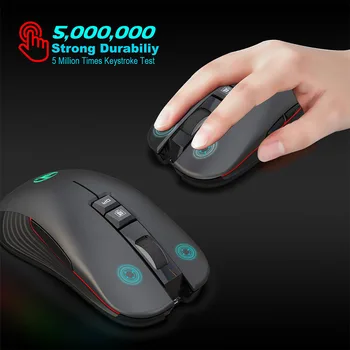 

Adjustable DPI Noiseless Gaming Ergonomic USB Rechargeable Silent LED Backlit Mute Wireless Mouse Colorful Light Optical Gift