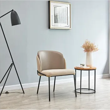 

Nordic Simple Iron Art Soft Packaged Dining Chair American Metal Chair Antifouling Leisure Chair Sales Club Negotiation Chair