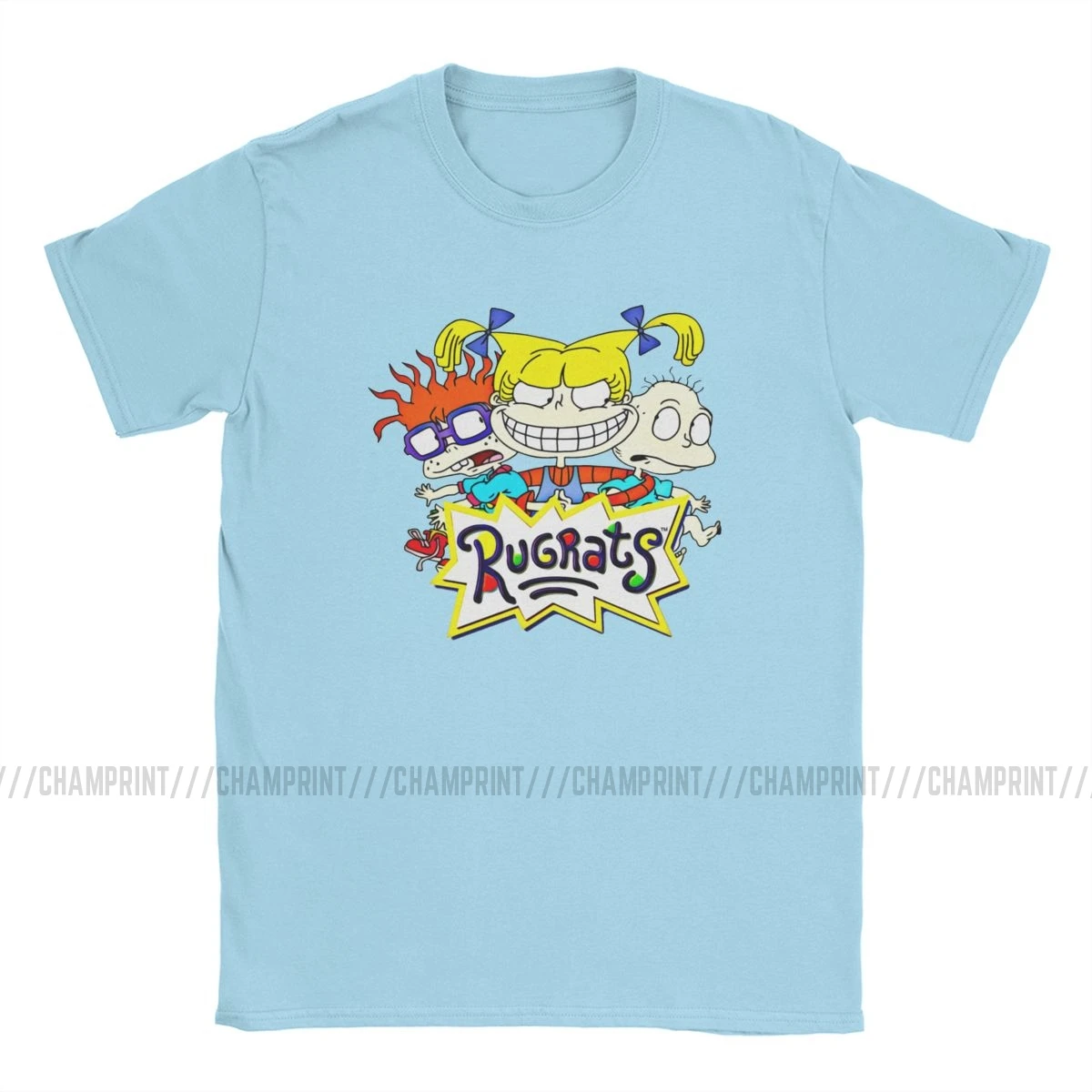 Мужская футболка «The Rugrats», одежда из хлопка, Винтажная футболка с короткими рукавами и круглым вырезом, летняя футболка