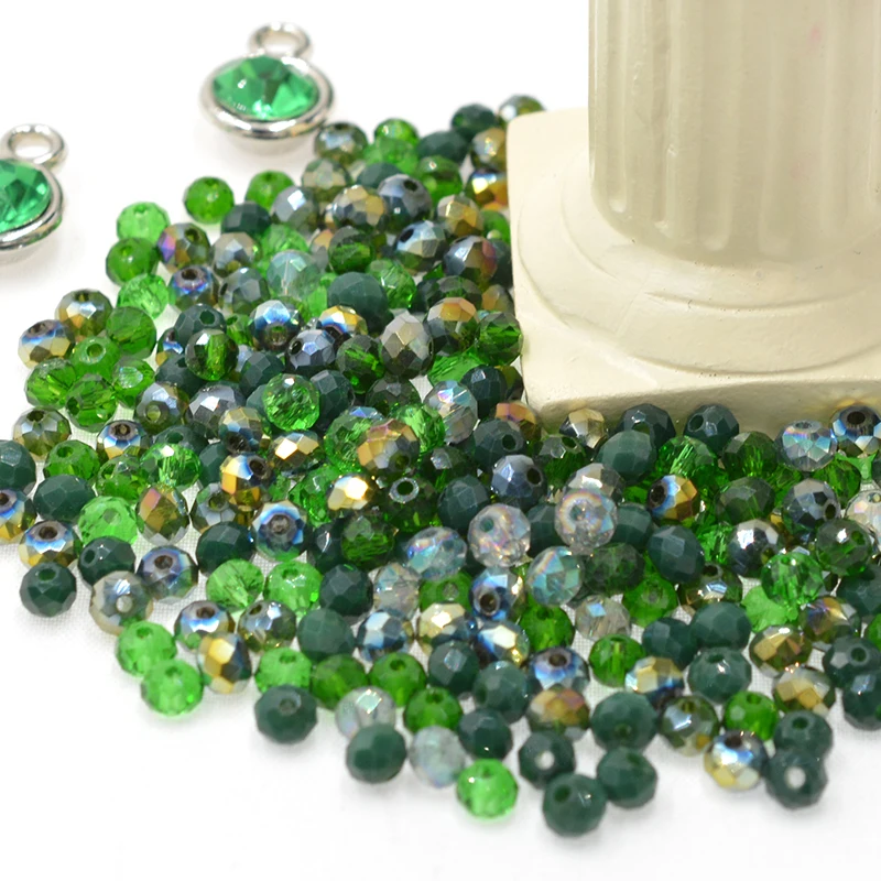 

Разноцветные темно-зеленые Австрийские стеклянные бусины с отверстием насыпью для изготовления ювелирных изделий своими руками, 145 шт.