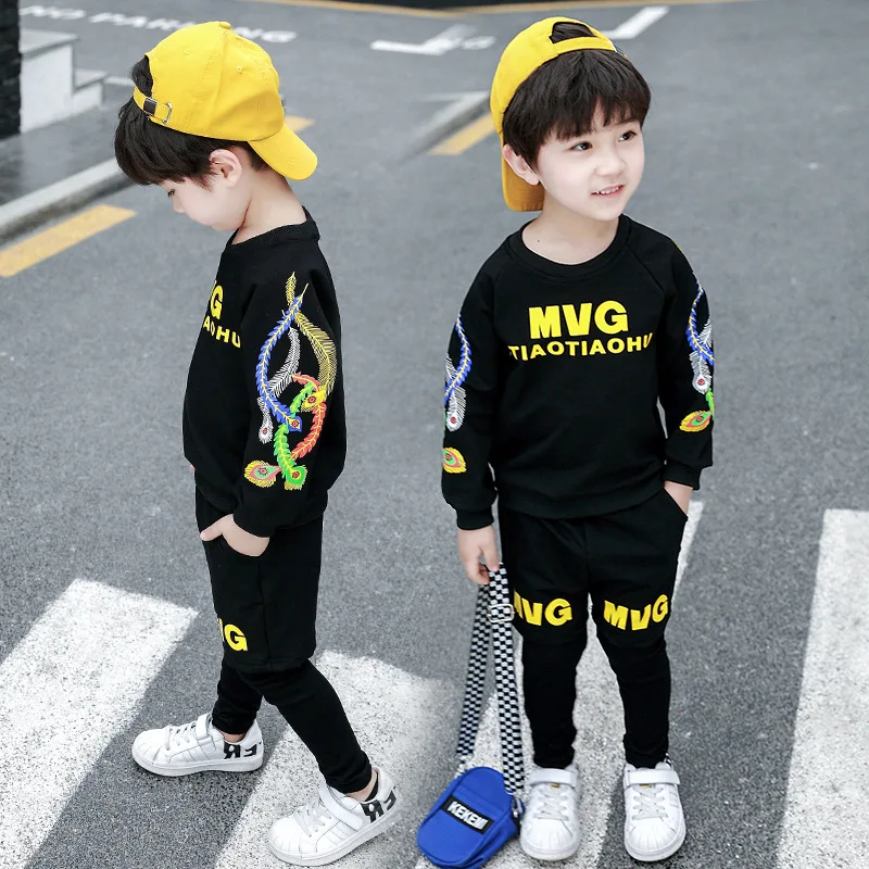 

Childrenswear New Style 2019 BOY'S Autumn Clothing Set Korean-style Casual Handsome Children Western Style Two-Piece Set