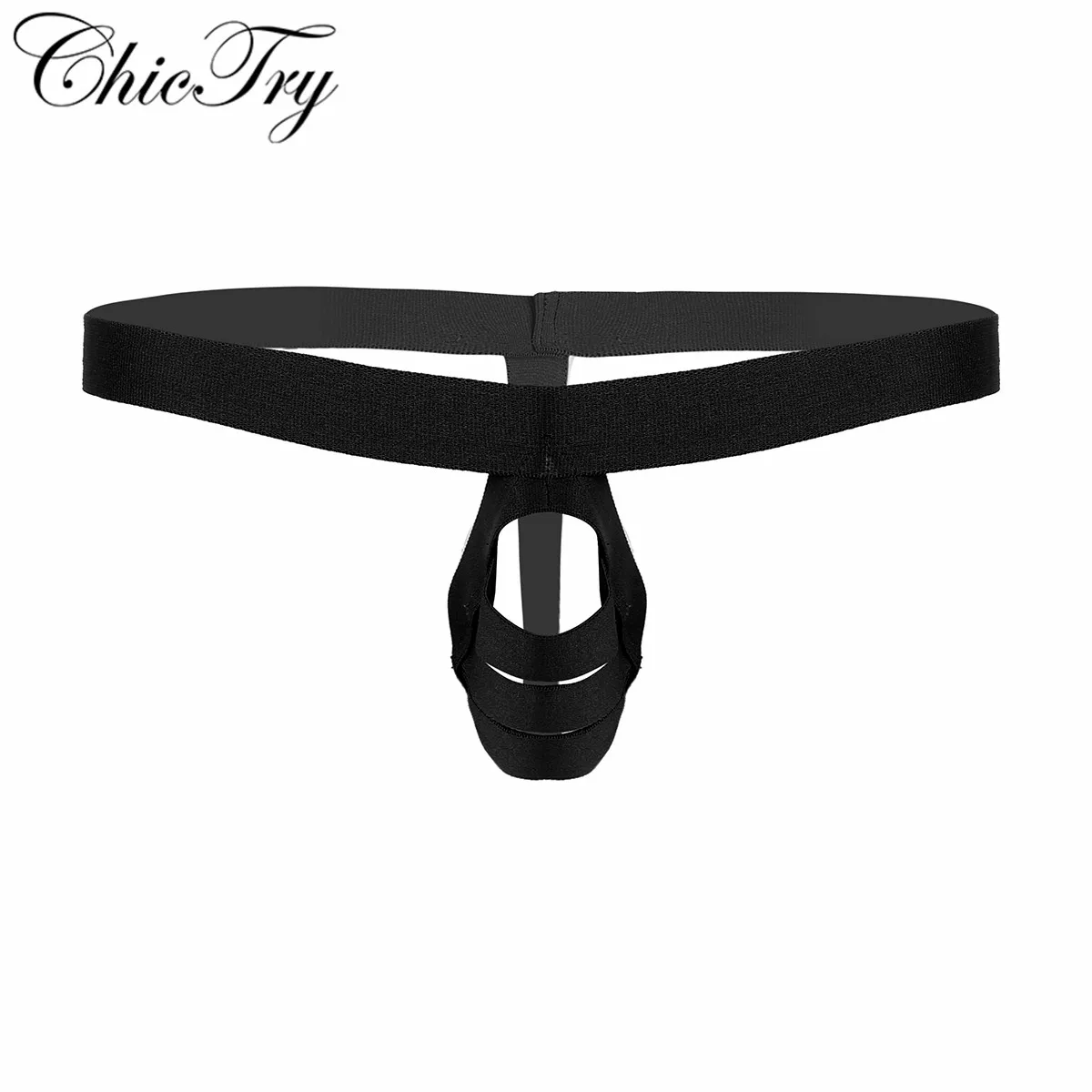 

Hot Sale Male Mens Lingerie Elastic Low Rise Multi-Straps Bulge Pouch T-back Jock Straps Thong Briefs Underwear G-string Panties