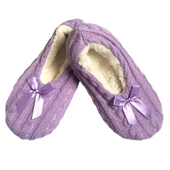 

1pair Women Slipper Socks Acrylic Fibers Home Daily Non Slip Comfortable Winter Warm Gift Washable Adults With Bowknot