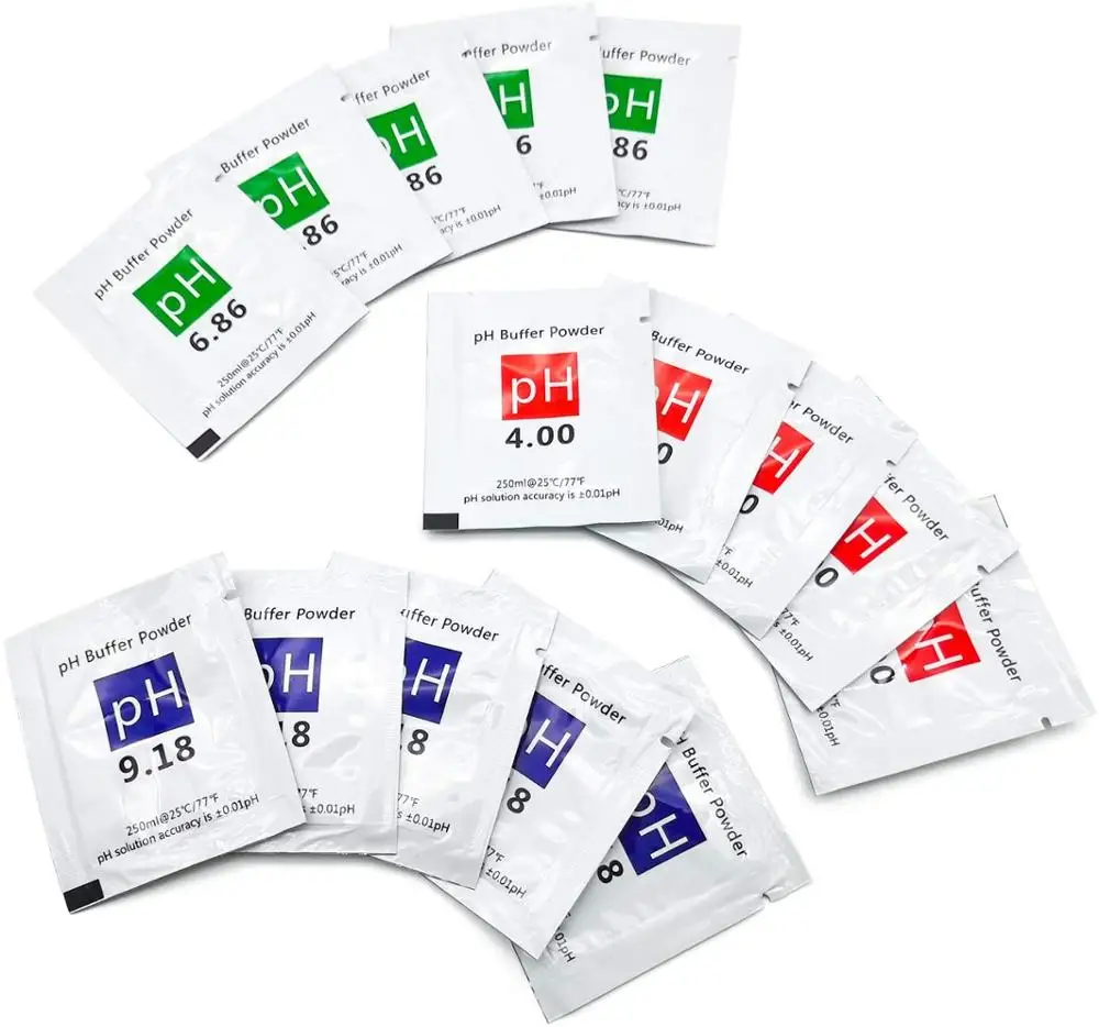 

15 Pcs PH Calibration Buffer Solution Powder Set for PH Calibrationï¼ŒPH Calibration Powder Solution 6.86,4.00,9.18