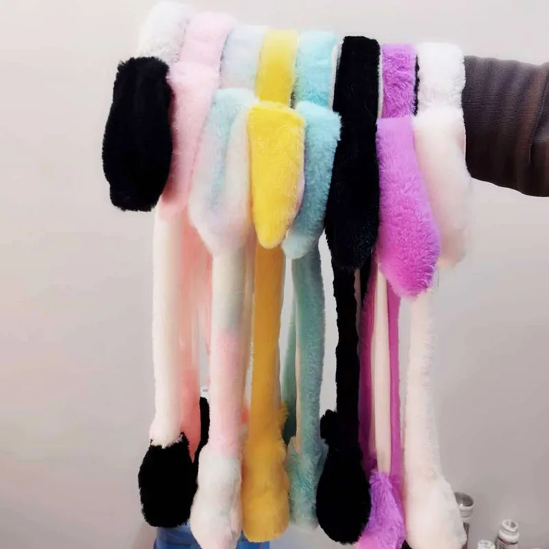 Orecchie di fascia coniglietto carino capelli in movimento divertente Airbag coniglio Fluffy Hoop Party peluche ragazze che saltano sulla fascia regalo per bambini