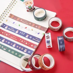 Autocollant mignon dessin animé de noël et bande de papier, étiquette séries spéciale Festival, livre, produits, Album, journal, DIY bricolage, 3M, 2 pièces, 15MM 