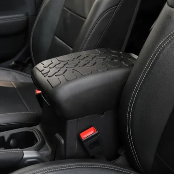 

1pc Armrest Cover Center Console For Jeep Wrangler JL JT 2018-2020 Black Rubber