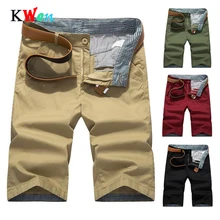 Мужские дышащие шорты, одежда, шорты до колена для мужчин, новые мужские повседневные шорты с карманами, шорты Карго, мужские, плюс размер 40, одноцветные