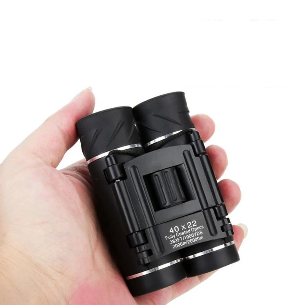 

40x Mini Telescope Compact Zoom Binoculars Long Range Folding HD Powerful Bak4 FMC Optics Hunting Sports Black Kids Telescope