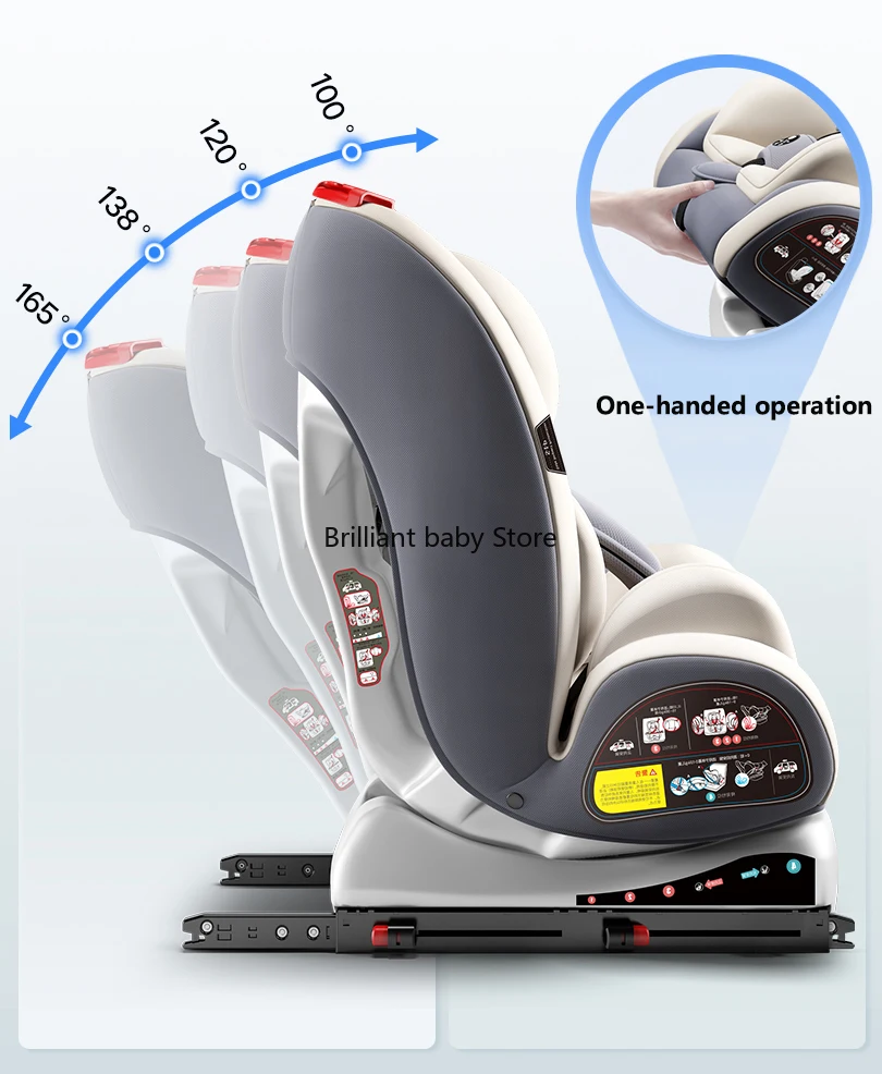 Car Chair for Children's 0 12y Two way Installation Support Isofix and