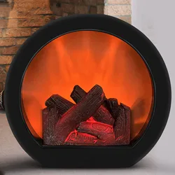 Realistic Flickering Flame LED Light Table Lamp for Yard Indoor Decoration Fireplace Lantern LED Lamps Home Office Decor