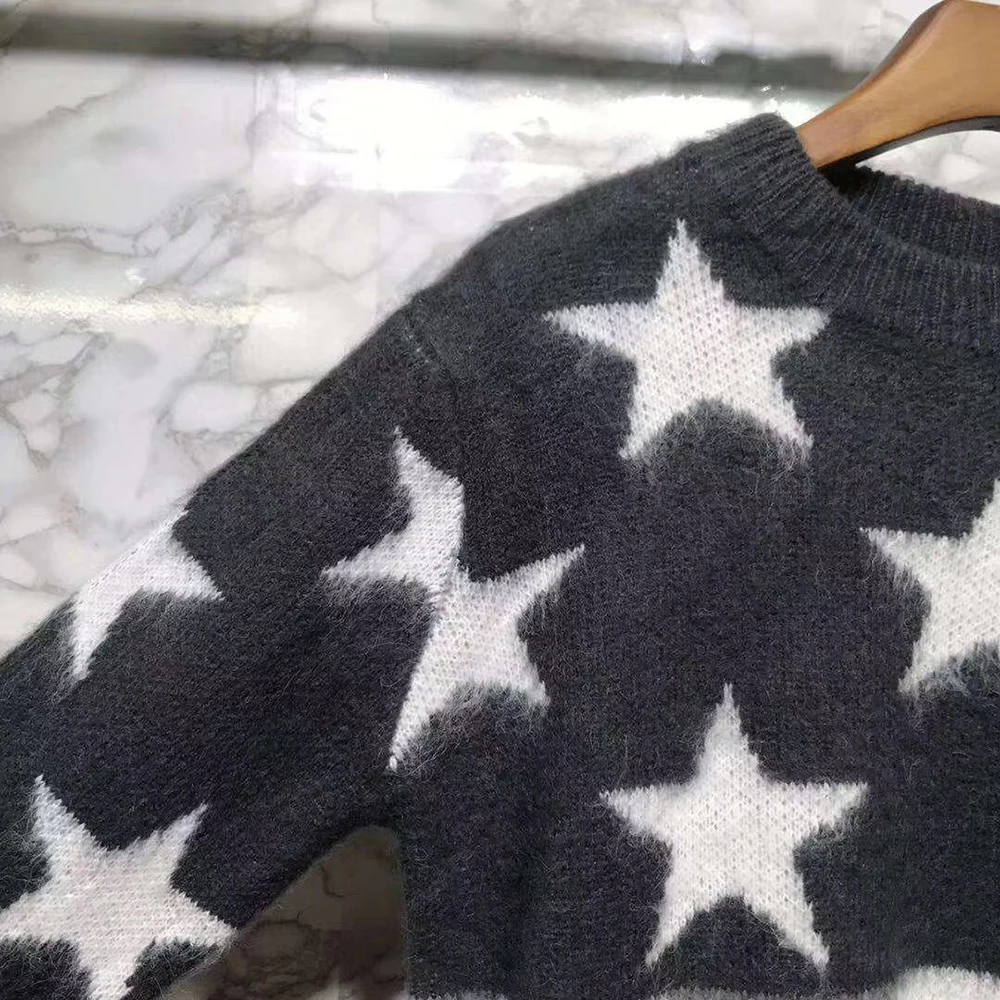 DUYOU брендовый дизайнерский мужской свитер s новый осенне-зимний свитер мужской повседневный принт флага США пуловер Мужской качественный