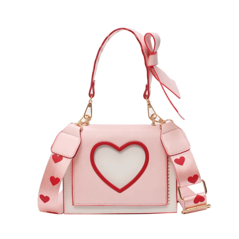 

Small Square Bag Female 2019 New Wave Korean Version of Messenger bag Girl Shoulder bag Fashion Love Handbag PU Bags