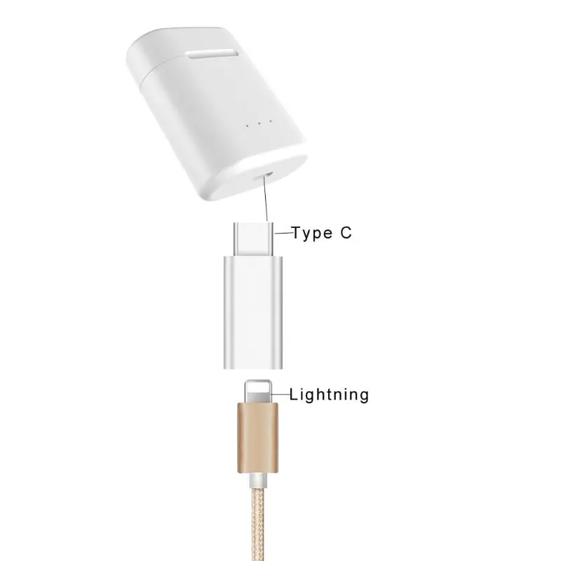 Built in 450mAh Battery Type C Wireless Charge Case Wireless Charger Box For Airpods 1 2