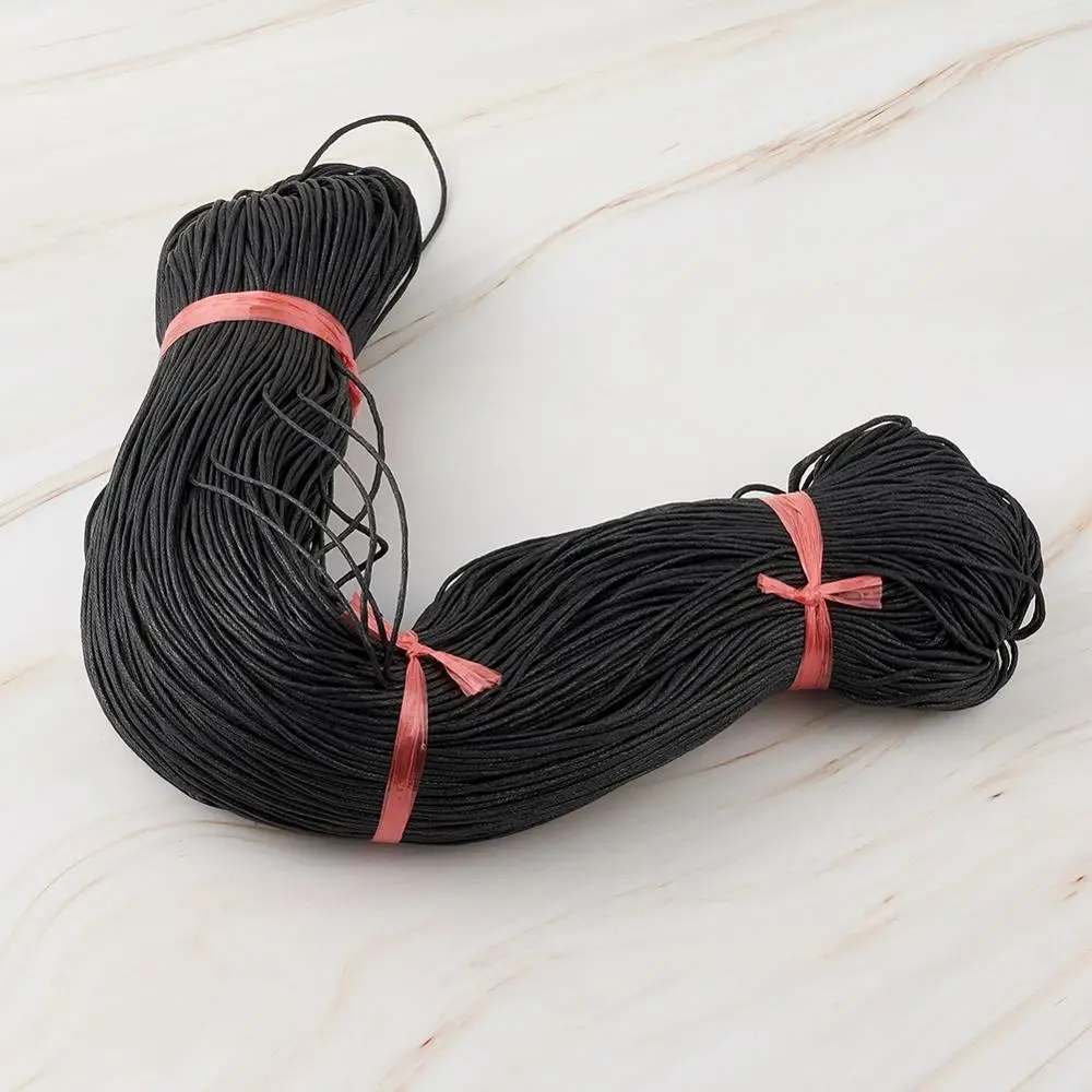 0,7 мм черный китайский хлопок воск Cord Jewelry findings для DIY 350 м