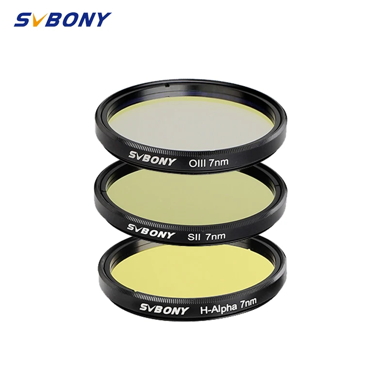 

SVBONY SII Ha OIII (Sulpfur-II Hydrogen-Alpha Oxygen-III)7nm Filter Set (2") for OIII,LRGB, H-Alpha, S-II(SHO) to "Hubble"Filter