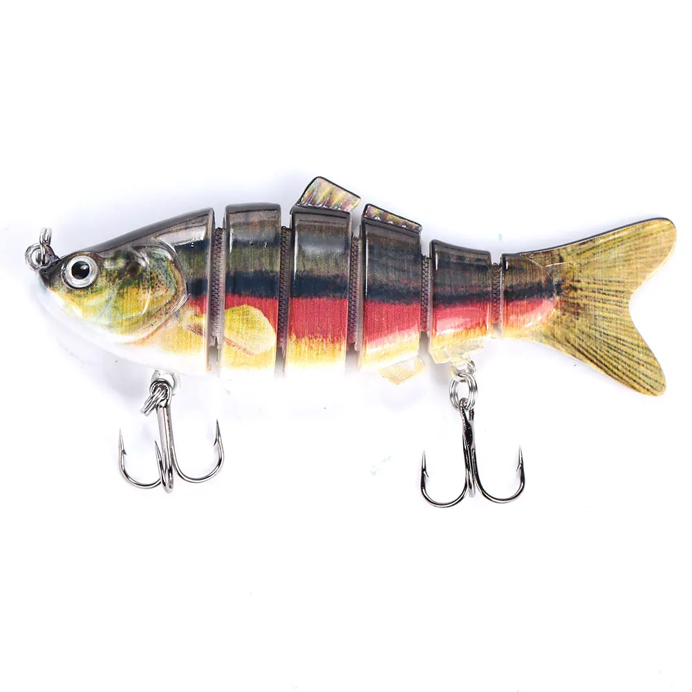 Durable RiversLake Tools Multi Holiday Bait Fishing Baits Ocean Seawater Fish Hook 6 Section ABS Emulation Lures Outdoor - Цвет: Red black