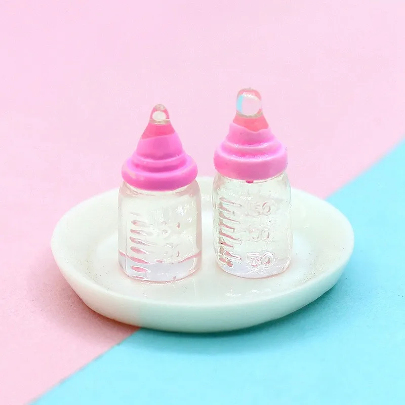 10 Stück süße 1:12 Simulation Mini Milchflasche Babyflaschen Miniatur Babyflasche DIY Puppenhaus Miniatur Zubehör – Detail 9