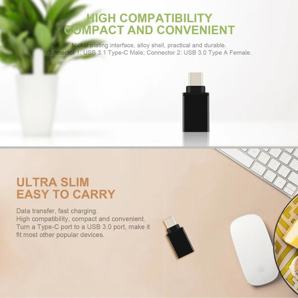 Usb type C OTG адаптер USB 3,1 к USB 3,0 OTG type-C конвертер для Macbook samsung S10 s9 huawei USB-C разъем