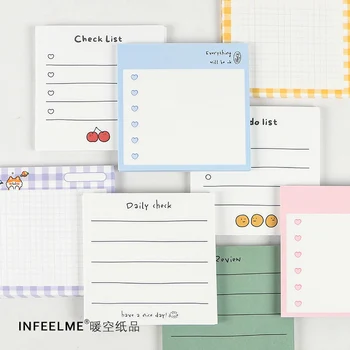 

100Pcs\DIY creative cute retro personality fun can tear Post-it notes message student stationery office supplies notebook