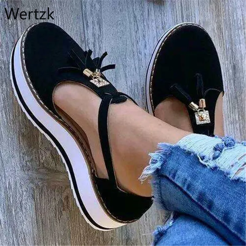 Wish-Sandalias planas con borlas para mujer, zapatos cómodos de talla  grande, de estilo coreano, a la moda, B493 _ - AliExpress Mobile