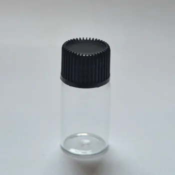 

Fast Shipping 2000pcs Small 3ml Clear Glass Bottle with Hole Orifice Reducer and Cap Mini Perfume Sample Essential Oil Vials