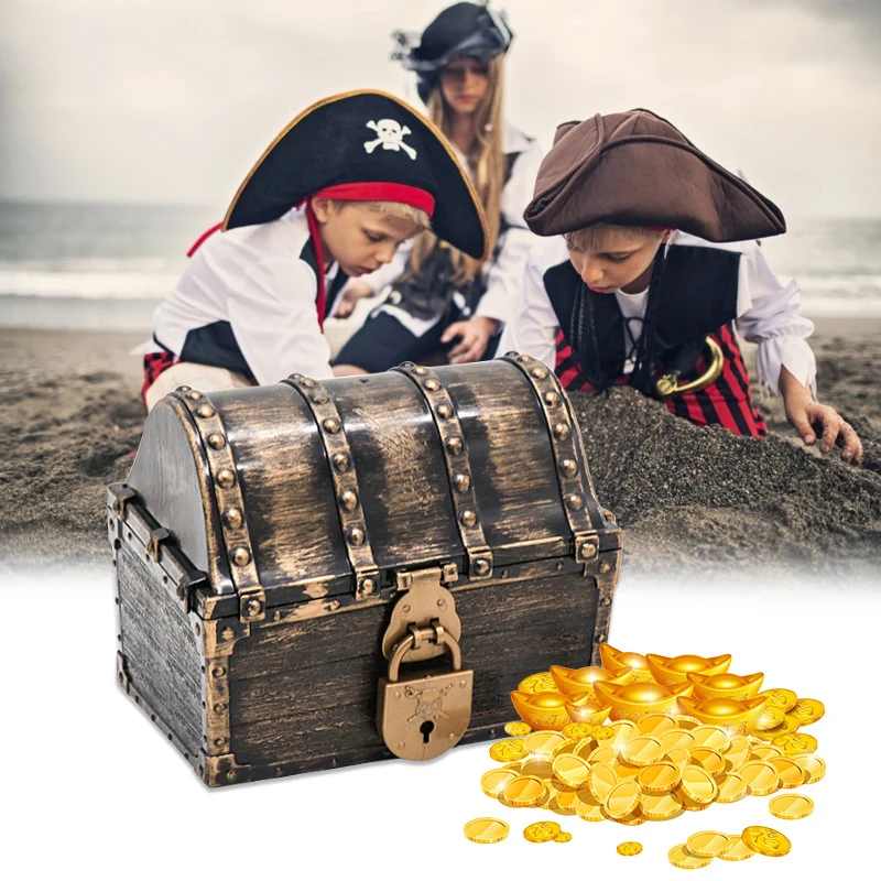 kids wooden treasure chest