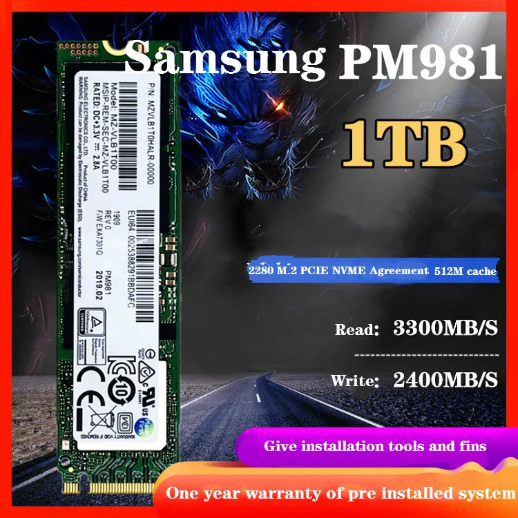 Твердотельный жесткий диск SAMSUNG SSD M.2 PM981 256 ГБ 512 ТБ M2 NVMe PCIe 3 0x4 внутренний для
