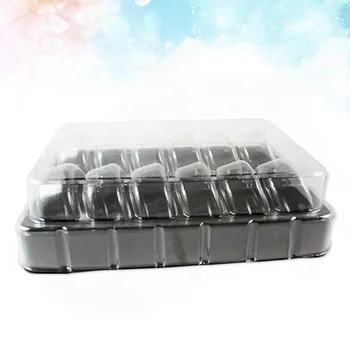 

12pcs 12-grid Pressure-proof Rectangular Macaron Containers Plastic Clear Macarons Box Pastry Packaging Boxes