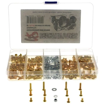 

Upgrade 330PCS RC Screws Box Kit for 1/10 1/8 Traxxas SCX10 RC Car Toy Car Part Test Repair Tool Kit Gold