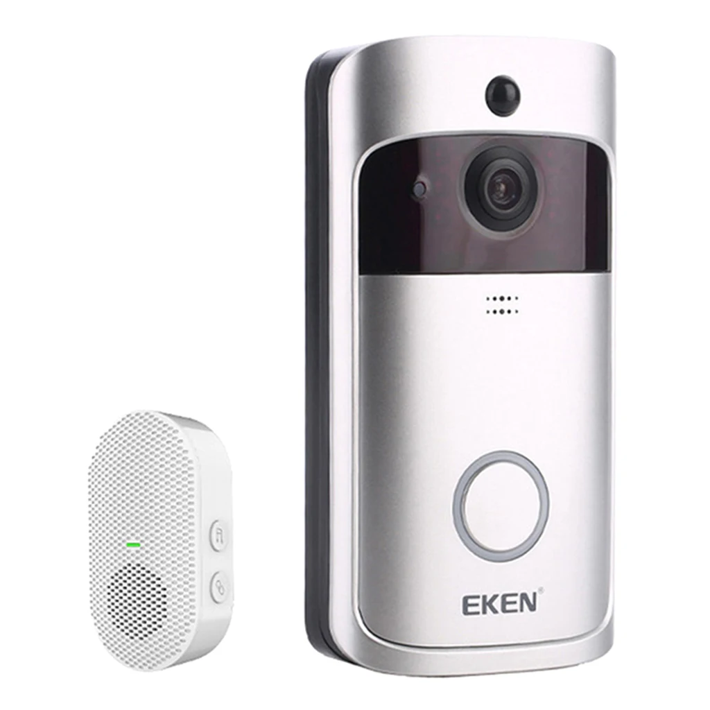 Wireless 720P WiFi Video Doorbell Intercom IR Camera Bell Motion Detector Night Vision 166 Wide Angle 2 Way Audio with Chime