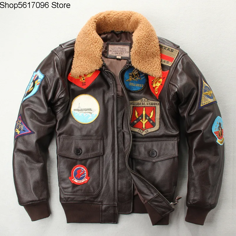 

United States Air Force Pilot Leather Jacket G1 Cowhide Flying Multi-standard Clothing Embroidery Genuine Leather Leather Coat