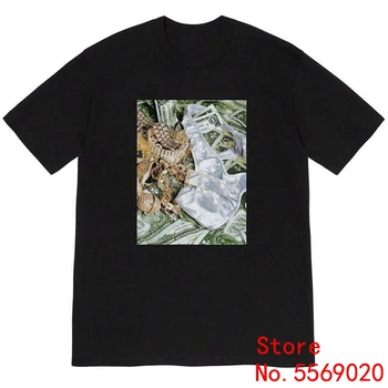 

Sureme 20ss Dollar Briefs Printed Short Sleeve Cotton T Shirts Bogo Bling Tees Men Women Couples T-Shirt Men