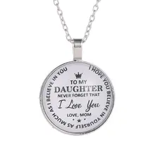 Mother Daughter Affection Necklace Personality Letter Necklace Chain Warning Jewelry Beauty Accessories