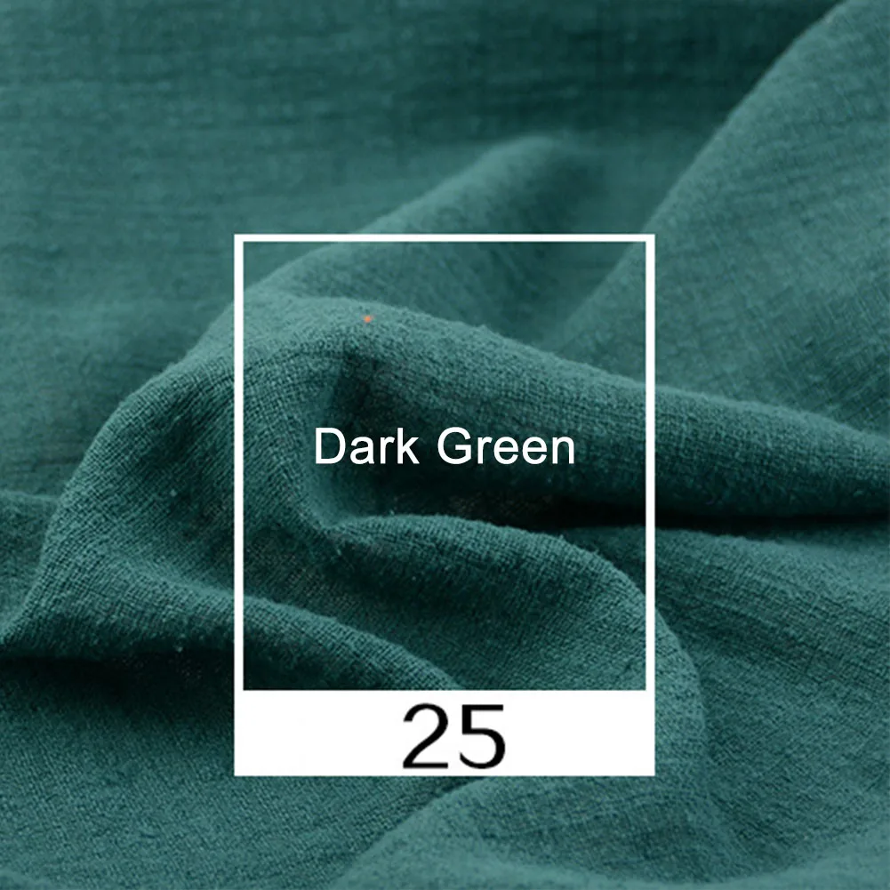 2 м поглощение пота Экологичные Швейные Ремесло мягкие DIY сплошной цвет органический тонкий камбрический Лен Хлопок Лен Ткань Антистатическая - Цвет: Dark Green